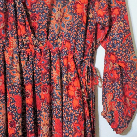 Nwot Free People Teegan Mini Dress Peach Combo Size XSmall $128 - Picture 6 of 9